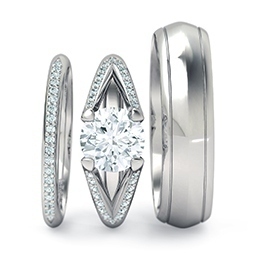 White Gold Wedding Ring Set White Gold Wedding Ring Set