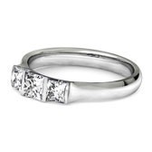 Three stone princess cut engagement ring