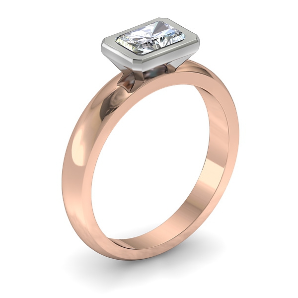 CM-Bartlett Design Radiant Square Diamond Ring in 18kt Rose Gold & 18kt White Gold AU - Main View