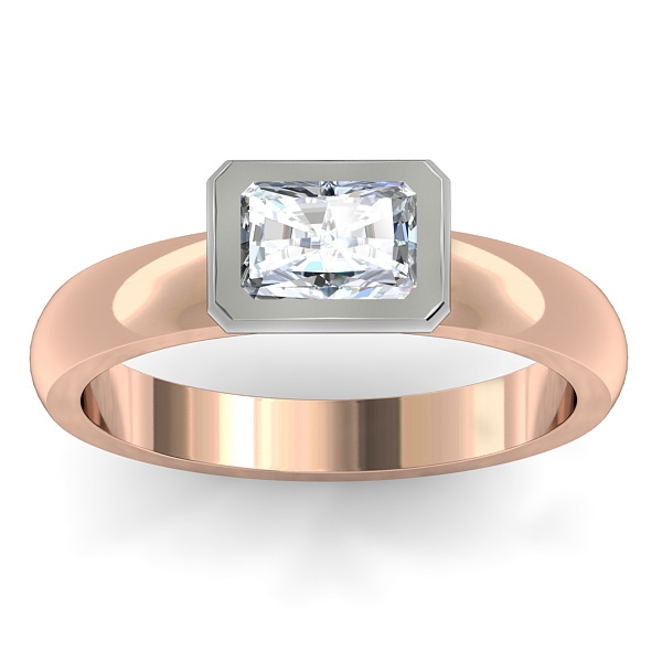 CM-Bartlett Design Radiant Square Diamond Ring in 18kt Rose Gold & 18kt White Gold AU