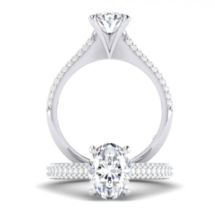 Bespoke custom designed engagement ring Oval Diamond Ring in Platinum 950 AU