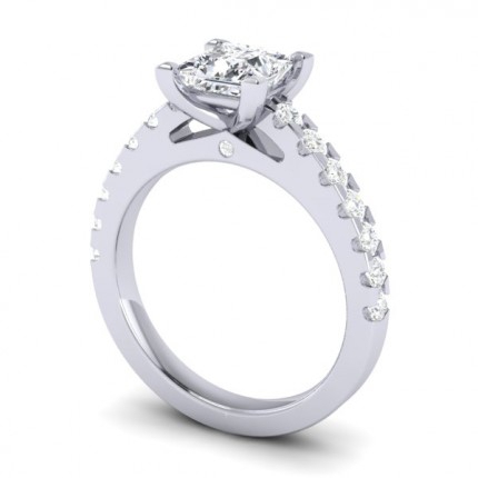 AHBitti_V1 Princess Diamond Ring in Platinum 950 AU - Main View