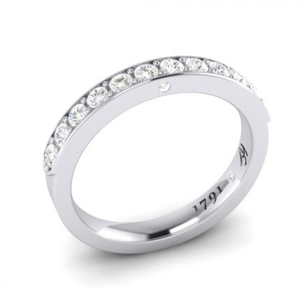 Custom designed women's wedding band in Platinum 950 AU - Main View