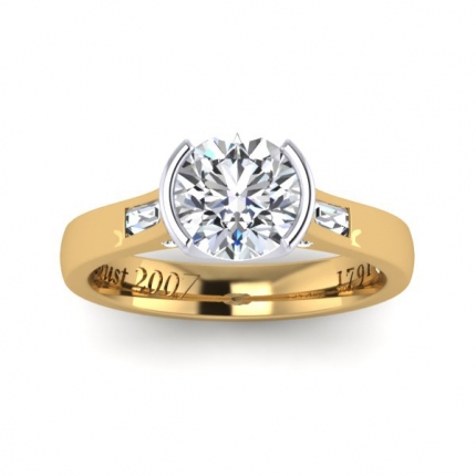 Custom Design Round Brilliant Diamond Ring in 18kt Yellow Gold AU