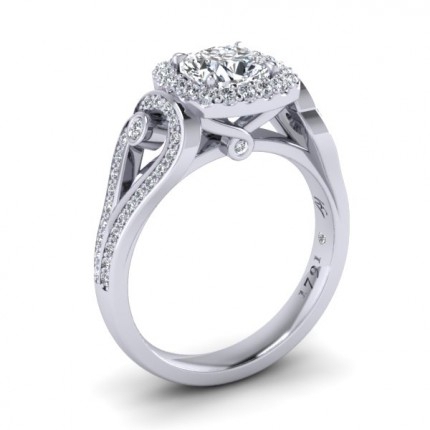 Bespoke Engagement Ring Cushion Diamond Ring in Platinum 950 AU - Main View