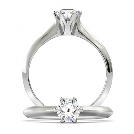 Custom Solitaire Design Round Brilliant Diamond Ring in Platinum 950 AU - Main View