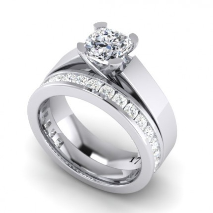 Bespoke Princess Channel Band Diamond Band in Platinum 950 AU