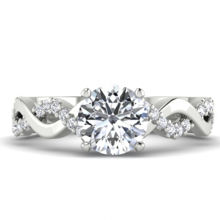 Custom Diamond Ring Round Brilliant in 18kt White Gold AU