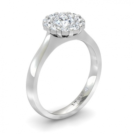 Flower Diamond Ring Round Brilliant in Platinum 950 AU - Main View