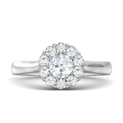 Flower Diamond Ring Round Brilliant in Platinum 950 AU