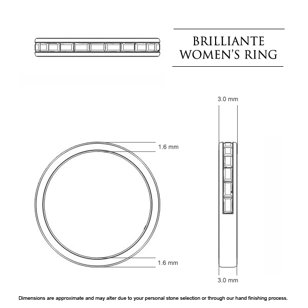 Brilliante Celebration Ring in Platinum 950 AU - Dimensions