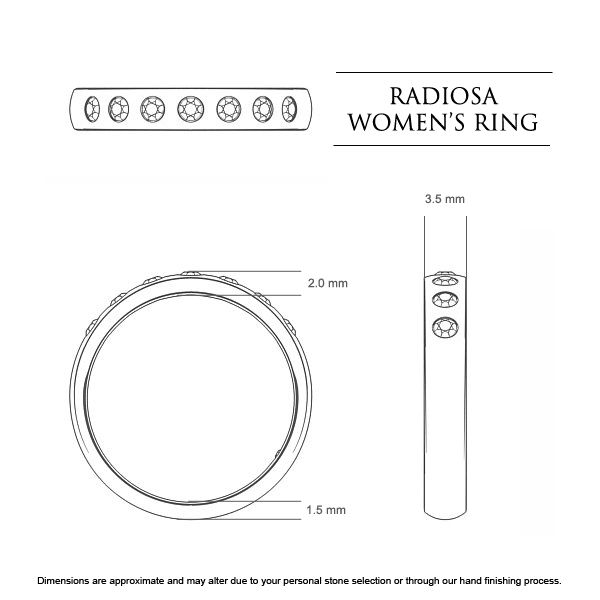 Radiosa Celebration Ring in Platinum 950 AU - Dimensions