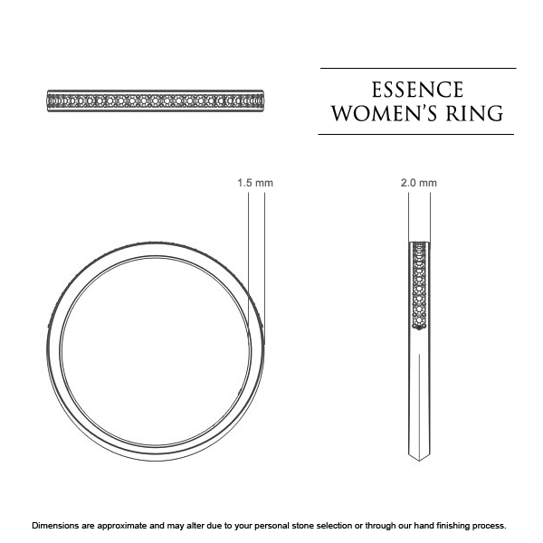 Essence Celebration Ring in Platinum 950 AU - Dimensions