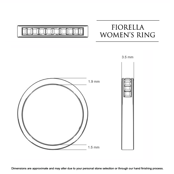 Fiorella Celebration Ring in 18kt White Gold AU - Dimensions