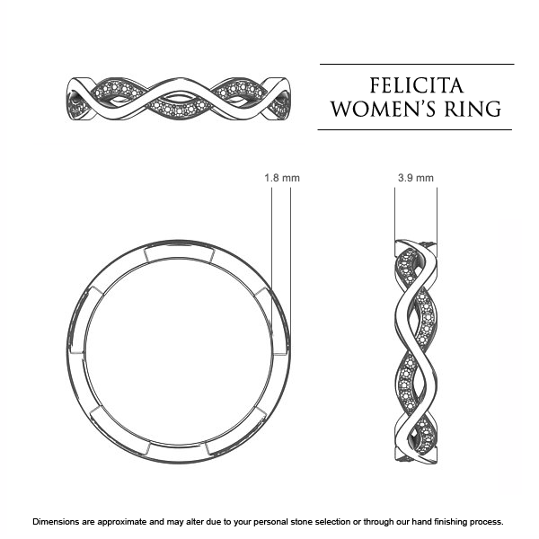 Felicita Celebration Ring in Platinum 950 AU - Dimensions