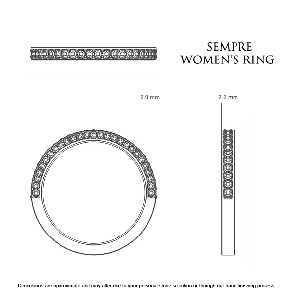 Sempre Celebration Ring in 18kt White Gold AU - Dimensions