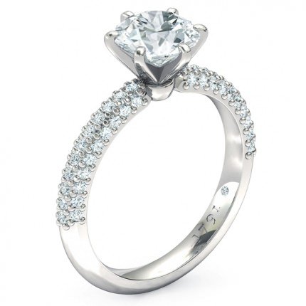 Passione Round Brilliant Engagement Ring in Platinum 950 AU - Main View