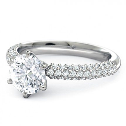 Passione Round Brilliant Engagement Ring in Platinum 950 AU - Side View