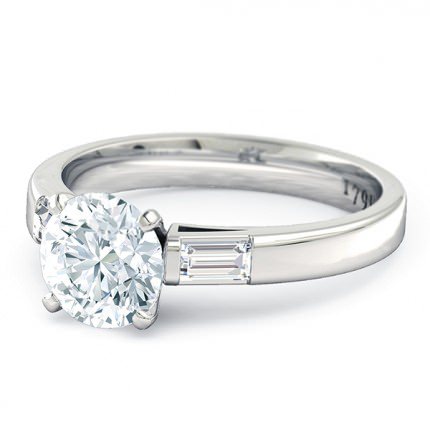 Speranza Round Brilliant Engagement Ring in Platinum 950 AU - Side View