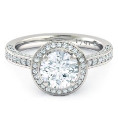 Sempre Round Brilliant Engagement Ring in Platinum 950
