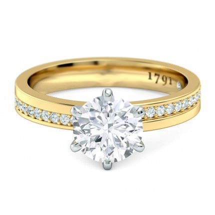 Bella Round Brilliant Engagement Ring in 18kt Yellow Gold AU