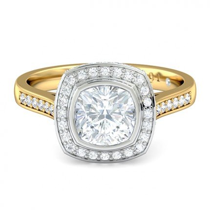 Floriana Cushion Diamond Ring in 18kt Yellow Gold AU