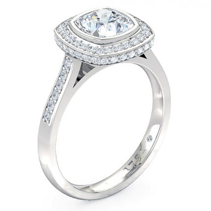 Floriana Cushion Diamond Ring in Platinum 950 AU - Main View