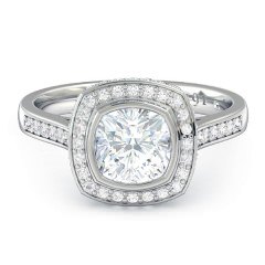 Floriana Cushion Diamond Ring in Platinum 950
