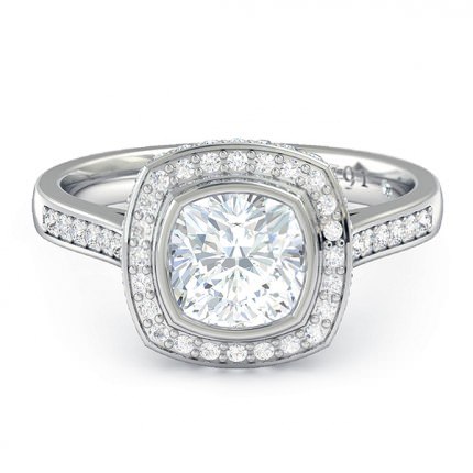 Floriana Cushion Diamond Ring in 18kt White Gold AU