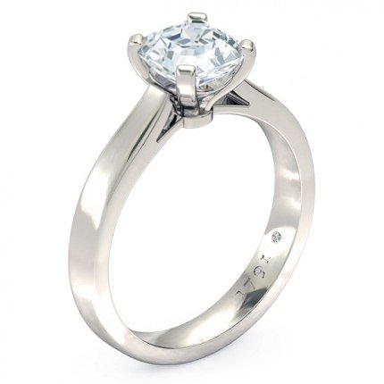 Splendente Asscher Diamond Ring in Platinum 950 AU - Main View