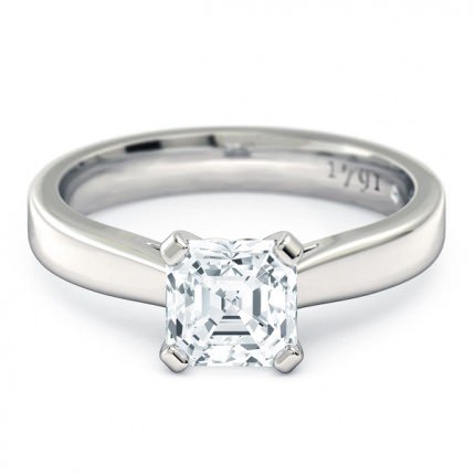 Splendente Asscher Diamond Ring in Platinum 950 AU