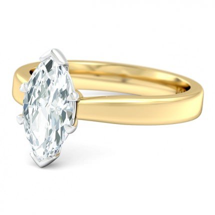 Duchess Marquise Engagement Ring in 18kt Yellow Gold AU - Side View