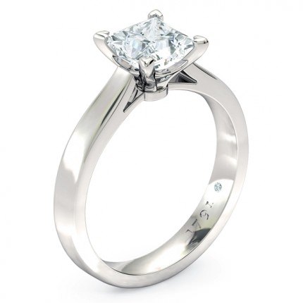Princess Solitaire Princess Diamond Ring in Platinum 950 AU - Main View