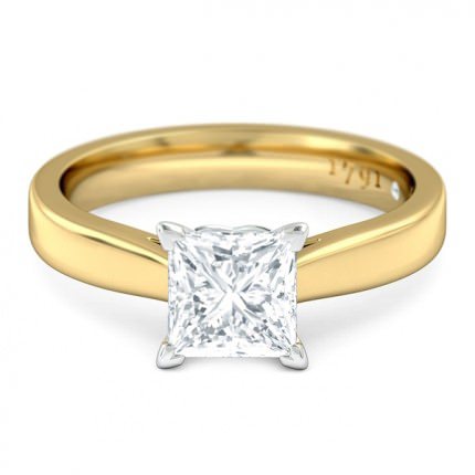 Princess Solitaire Princess Diamond Ring in 18kt Yellow Gold AU