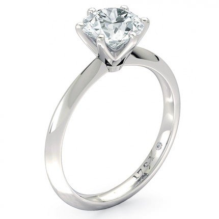 1791 Classic Round Brilliant Engagement Ring in 18kt White Gold AU - Main View