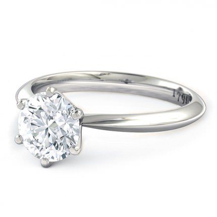1791 Classic Round Brilliant Engagement Ring in 18kt White Gold AU - Side View