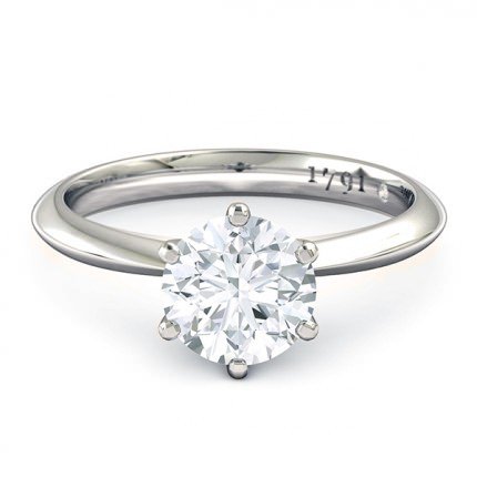 1791 Classic Round Brilliant Engagement Ring in 18kt White Gold AU