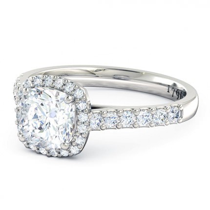 Priana Cushion Diamond Ring in Platinum 950 AU - Side View