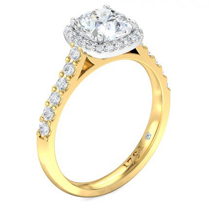 Priana Cushion Diamond Ring in 18kt Yellow Gold AU - Main View
