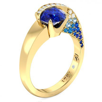 Sky Sapphire Ring in 18kt Yellow Gold AU - Main View