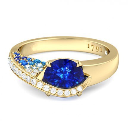 Sky Sapphire Ring in 18kt Yellow Gold AU