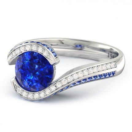 Kya Sapphire Ring in Platinum 950 AU - Side View
