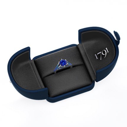 Alta Sapphire Ring in 18kt White Gold AU - Box View