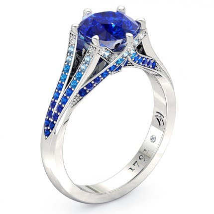 Alta Sapphire Ring in 18kt White Gold AU - Main View