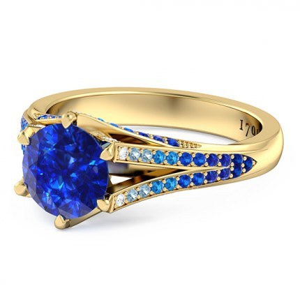 Alta Sapphire Ring in 18kt Yellow Gold AU - Side View