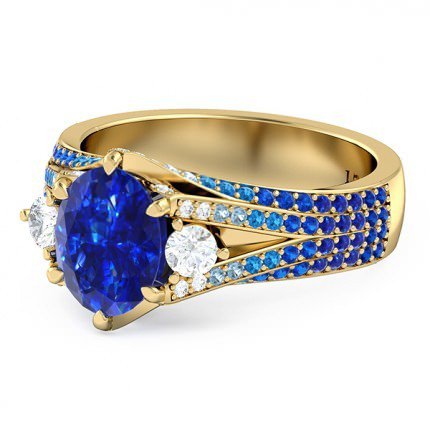 Sierra Sapphire Ring in 18kt Yellow Gold AU - Side View
