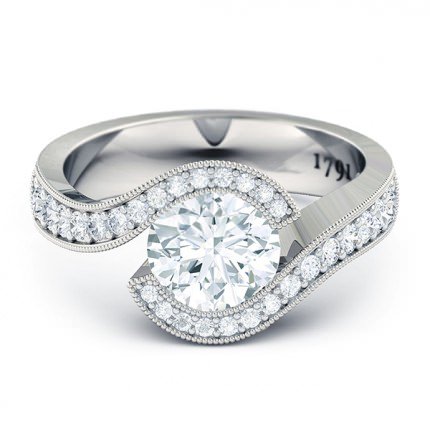 Perlina Round Brilliant Engagement Ring in Platinum 950 AU