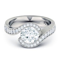Perlina Round Brilliant Engagement Ring in 18kt White Gold