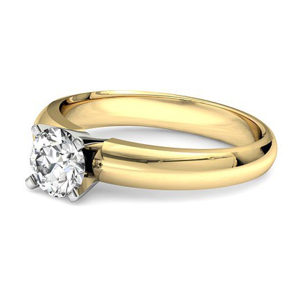 Allure Round Brilliant Diamond Ring in 18kt Yellow Gold AU - Side View