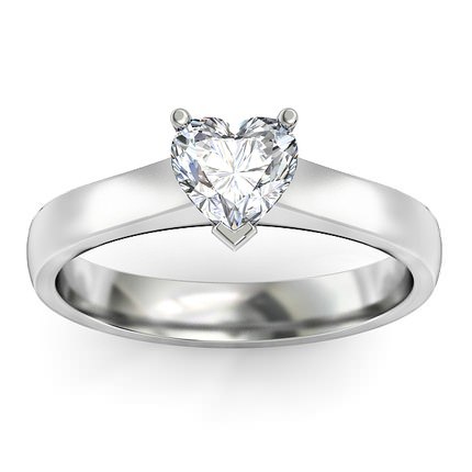 L`amour Heart Diamond Ring in 18kt White Gold AU